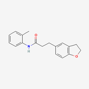 molecular formula C18H19NO2 B1184767 3-(2,3-dihydro-1-benzofuran-5-yl)-N-(2-methylphenyl)propanamide 