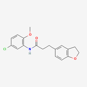 molecular formula C18H18ClNO3 B1184768 N-(5-chloro-2-methoxyphenyl)-3-(2,3-dihydro-1-benzofuran-5-yl)propanamide 