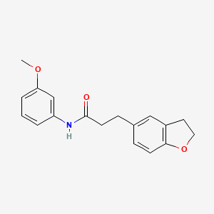 molecular formula C18H19NO3 B1184770 3-(2,3-dihydro-1-benzofuran-5-yl)-N-(3-methoxyphenyl)propanamide 
