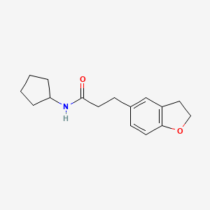 molecular formula C16H21NO2 B1184774 N-cyclopentyl-3-(2,3-dihydro-1-benzofuran-5-yl)propanamide 