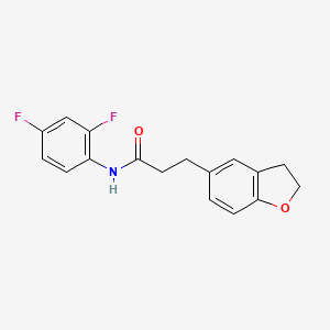molecular formula C17H15F2NO2 B1184789 N-(2,4-difluorophenyl)-3-(2,3-dihydro-1-benzofuran-5-yl)propanamide 