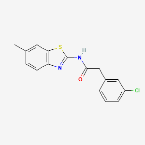 molecular formula C16H13ClN2OS B1184793 2-(3-chlorophenyl)-N-(6-methyl-1,3-benzothiazol-2-yl)acetamide 