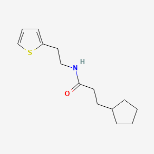 3-cyclopentyl-N-[2-(2-thienyl)ethyl]propanamide