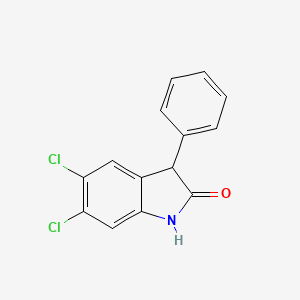 molecular formula C14H9Cl2NO B11848069 5,6-Dichloro-3-phenylindolin-2-one CAS No. 20465-51-4