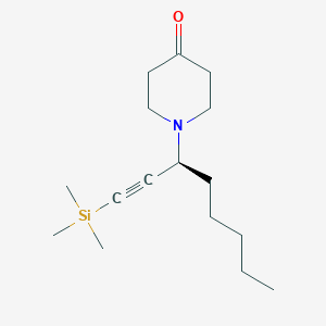 1-[(3S)-1-(Trimethylsilyl)oct-1-YN-3-YL]piperidin-4-one