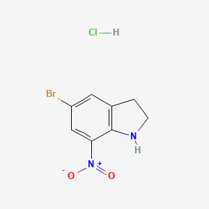 molecular formula C8H8BrClN2O2 B11848398 5-Bromo-7-nitroindoline hydrochloride 