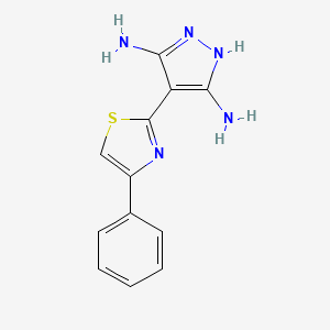 molecular formula C12H11N5S B1184854 4-(4-phenyl-1,3-thiazol-2-yl)-1H-pyrazole-3,5-diamine 