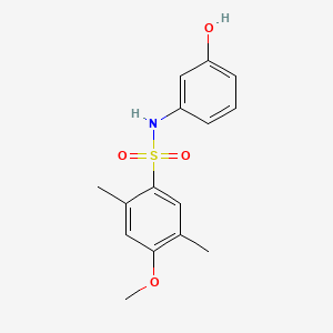 molecular formula C15H17NO4S B1184869 N-(3-hydroxyphenyl)-4-methoxy-2,5-dimethylbenzenesulfonamide 