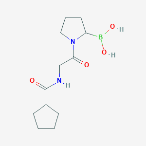 {1-[N-(Cyclopentanecarbonyl)glycyl]pyrrolidin-2-yl}boronic acid