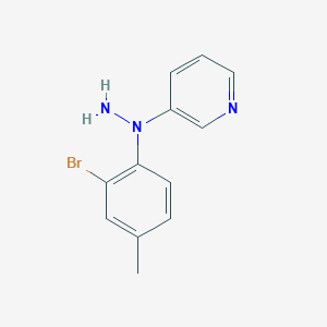 molecular formula C12H12BrN3 B11848938 3-(1-(2-Bromo-4-methylphenyl)hydrazinyl)pyridine 