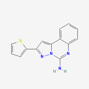 molecular formula C14H10N4S B11849184 2-(Thiophen-2-YL)pyrazolo[1,5-C]quinazolin-5-amine 