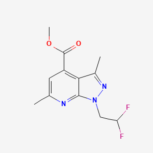 molecular formula C12H13F2N3O2 B11849219 methyl 1-(2,2-difluoroethyl)-3,6-dimethyl-1H-pyrazolo[3,4-b]pyridine-4-carboxylate 