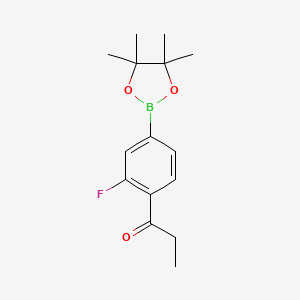 1-[2-Fluoro-4-(4,4,5,5-tetramethyl-1,3,2-dioxaborolan-2-yl)phenyl]propan-1-one