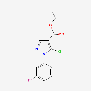 molecular formula C12H10ClFN2O2 B11849278 Ethyl 5-chloro-1-(3-fluorophenyl)-1H-pyrazole-4-carboxylate CAS No. 1245101-31-8