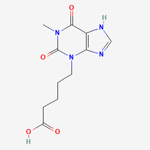 molecular formula C11H14N4O4 B11849337 5-(1-Methyl-2,6-dioxo-1,2,6,7-tetrahydro-3H-purin-3-yl)pentanoic acid CAS No. 79127-51-8