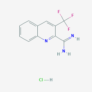 molecular formula C11H9ClF3N3 B11849653 3-(Trifluoromethyl)quinoline-2-carboximidamide hydrochloride CAS No. 1179362-02-7