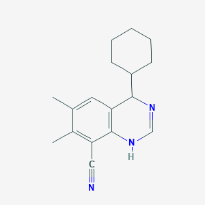 4-Cyclohexyl-6,7-dimethyl-1,4-dihydroquinazoline-8-carbonitrile