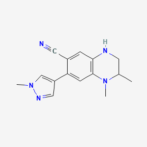 1,2-dimethyl-7-(1-methyl-1H-pyrazol-4-yl)-1,2,3,4-tetrahydroquinoxaline-6-carbonitrile