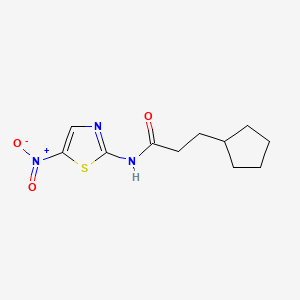 molecular formula C11H15N3O3S B1184998 3-cyclopentyl-N-(5-nitro-1,3-thiazol-2-yl)propanamide 