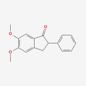 molecular formula C17H16O3 B11850001 5,6-Dimethoxy-2-phenyl-2,3-dihydro-1H-inden-1-one CAS No. 85524-69-2