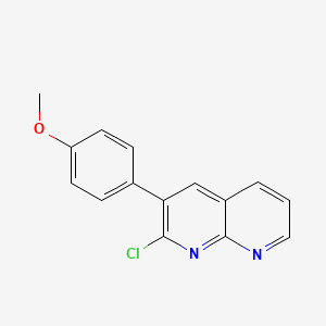 molecular formula C15H11ClN2O B11850015 1,8-Naphthyridine, 2-chloro-3-(4-methoxyphenyl)- CAS No. 474266-27-8