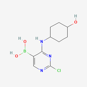 (2-Chloro-4-((trans-4-hydroxycyclohexyl)amino)pyrimidin-5-yl)boronic acid