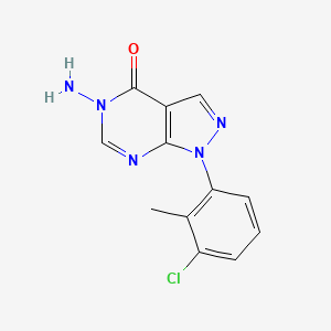 molecular formula C12H10ClN5O B11850261 5-Amino-1-(3-chloro-2-methylphenyl)-1H-pyrazolo[3,4-d]pyrimidin-4(5H)-one 