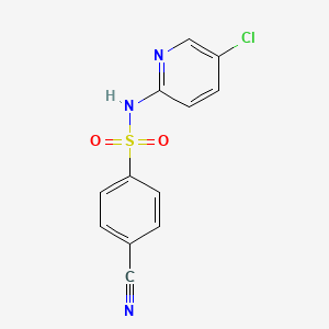molecular formula C12H8ClN3O2S B1185052 N-(5-chloro-2-pyridinyl)-4-cyanobenzenesulfonamide 