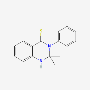 molecular formula C16H16N2S B11851200 2,2-Dimethyl-3-phenyl-2,3-dihydroquinazoline-4(1H)-thione CAS No. 30161-63-8