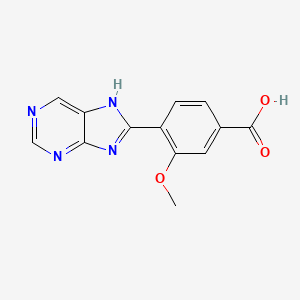 molecular formula C13H10N4O3 B11851239 3-Methoxy-4-(1H-purin-8-yl)benzoic acid CAS No. 89469-09-0