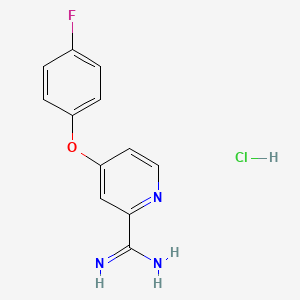 molecular formula C12H11ClFN3O B11851620 4-(4-Fluorophenoxy)picolinimidamide hydrochloride CAS No. 1179361-99-9