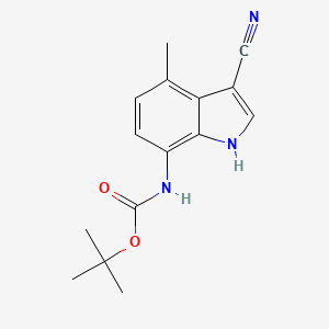 molecular formula C15H17N3O2 B11852117 tert-Butyl (3-cyano-4-methyl-1H-indol-7-yl)carbamate 