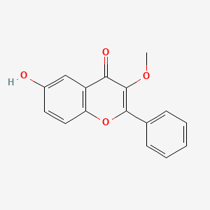 molecular formula C16H12O4 B11852248 6-Hydroxy-3-methoxy-2-phenyl-4H-chromen-4-one 