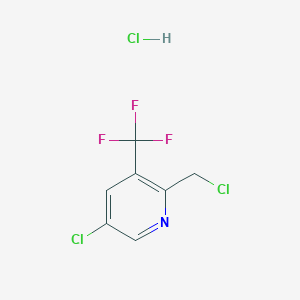 molecular formula C7H5Cl3F3N B11852363 5-Chloro-2-(chloromethyl)-3-(trifluoromethyl)pyridine hydrochloride 