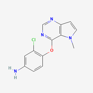 molecular formula C13H11ClN4O B11852446 3-Chloro-4-((5-methyl-5H-pyrrolo[3,2-d]pyrimidin-4-yl)oxy)aniline 