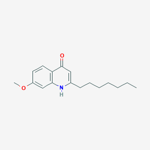 molecular formula C17H23NO2 B11852449 2-Heptyl-7-methoxyquinolin-4(1H)-one CAS No. 112548-09-1