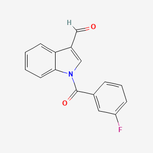 molecular formula C16H10FNO2 B11852581 1-(3-Fluorobenzoyl)-1H-indole-3-carbaldehyde 