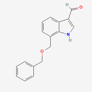 molecular formula C17H15NO2 B11852681 7-Benzyloxymethyl-1H-indole-3-carbaldehyde CAS No. 887576-00-3