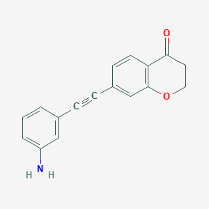 molecular formula C17H13NO2 B11852750 7-((3-Aminophenyl)ethynyl)chroman-4-one 