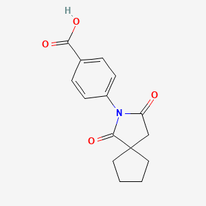 molecular formula C15H15NO4 B11852772 4-(1,3-Dioxo-2-azaspiro[4.4]nonan-2-yl)benzoic acid CAS No. 61343-21-3