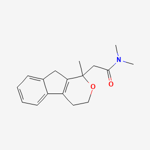 molecular formula C17H21NO2 B11852816 N,N-Dimethyl-2-(1-methyl-1,3,4,9-tetrahydroindeno[2,1-c]pyran-1-yl)acetamide CAS No. 52001-28-2