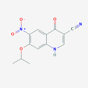 molecular formula C13H11N3O4 B11852825 3-Quinolinecarbonitrile, 4-hydroxy-7-(1-methylethoxy)-6-nitro- CAS No. 919482-01-2