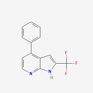 molecular formula C14H9F3N2 B11852902 2-(Trifluoromethyl)-4-phenyl-1H-pyrrolo[2,3-b]pyridine 