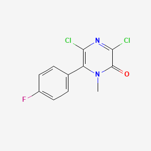 molecular formula C11H7Cl2FN2O B11852911 3,5-Dichloro-6-(4-fluorophenyl)-1-methylpyrazin-2(1H)-one 