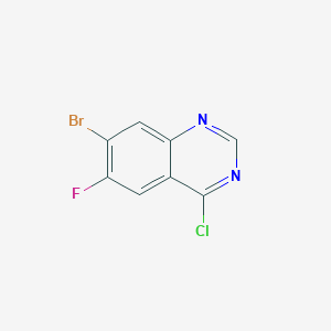 molecular formula C8H3BrClFN2 B11852927 7-Bromo-4-chloro-6-fluoroquinazoline 