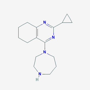 molecular formula C16H24N4 B11853004 2-Cyclopropyl-4-(1,4-diazepan-1-yl)-5,6,7,8-tetrahydroquinazoline 