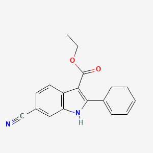 molecular formula C18H14N2O2 B1185301 ethyl 6-cyano-2-phenyl-1H-indole-3-carboxylate 