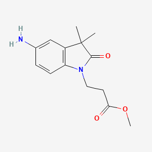 molecular formula C14H18N2O3 B11853078 Methyl 3-(5-amino-3,3-dimethyl-2-oxoindolin-1-yl)propanoate 