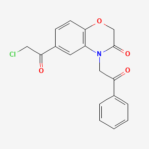 molecular formula C18H14ClNO4 B1185316 6-(chloroacetyl)-4-(2-oxo-2-phenylethyl)-2H-1,4-benzoxazin-3(4H)-one 