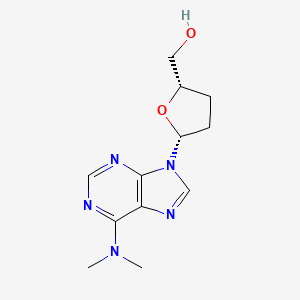 molecular formula C12H17N5O2 B11853161 Adenosine, 2',3'-dideoxy-N,N-dimethyl- CAS No. 120503-30-2